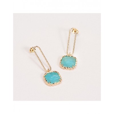 Boucles d'oreilles Ana & Cha Plaqué Or 750 et Amazonite 6200239