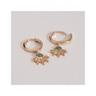 Boucles d'oreille Ana & Cha Plaqué Or 750 et Aventurine 6200212