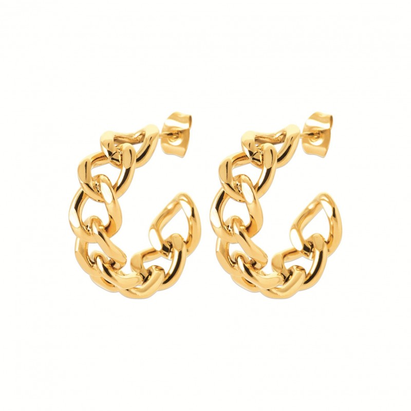 Boucles d'oreilles Coque de Nacre Acier doré 3603509