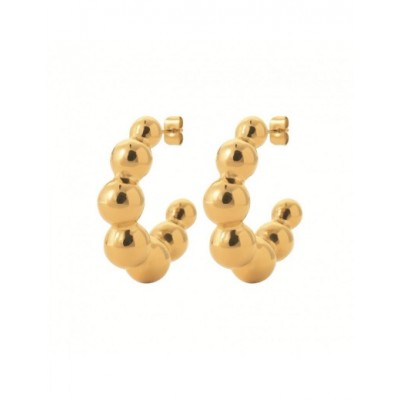 Boucles d'oreilles Coque de Nacre Acier doré 3600409