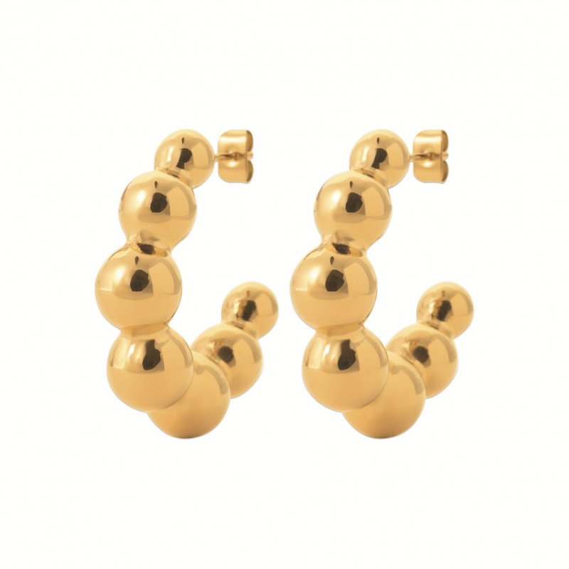 Boucles d'oreilles Coque de Nacre Acier doré 3600409