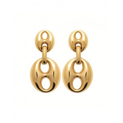 Boucles d'oreilles Coque de Nacre Acier doré 3124409