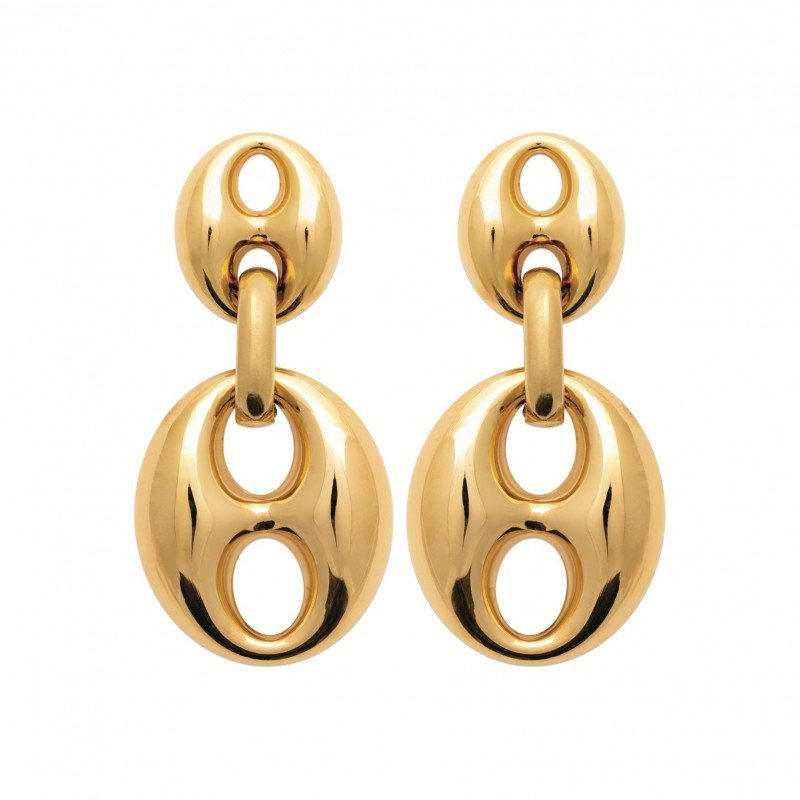 Boucles d'oreilles Coque de Nacre Acier doré 3124409