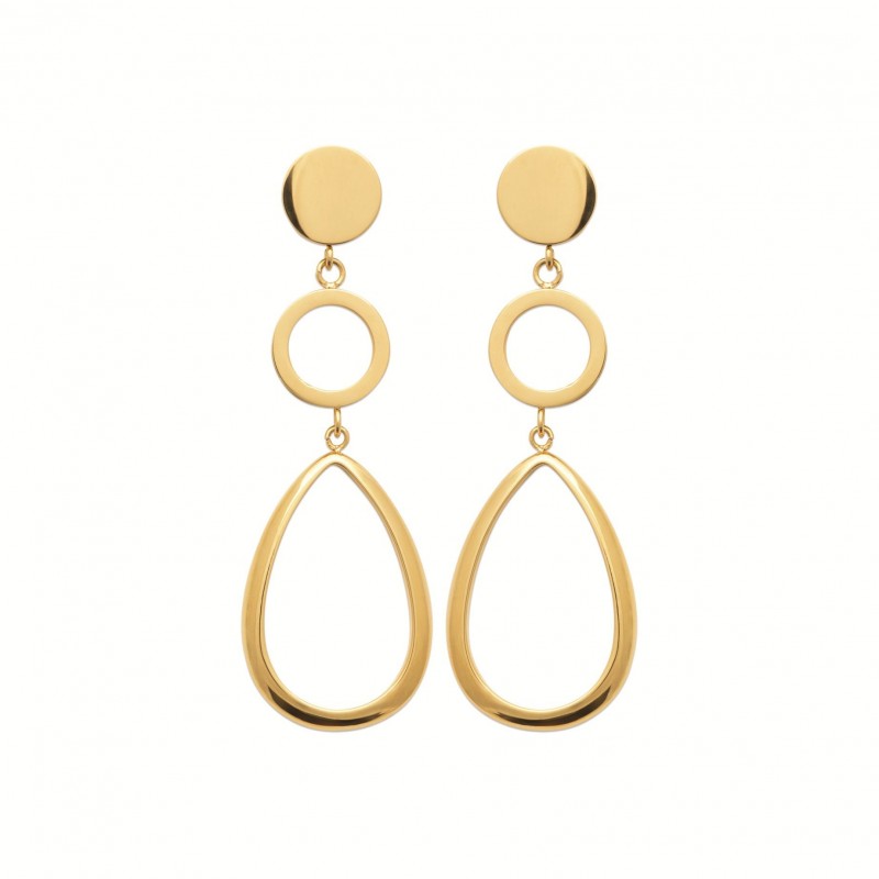 Boucles d'oreilles Coque de Nacre Acier doré 3123809