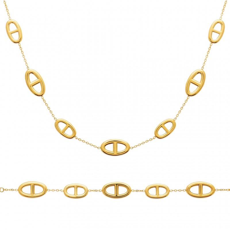 Collier Coque de Nacre Acier doré 31223245