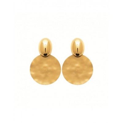 Boucles d'oreilles Coque de Nacre Acier doré 3122209