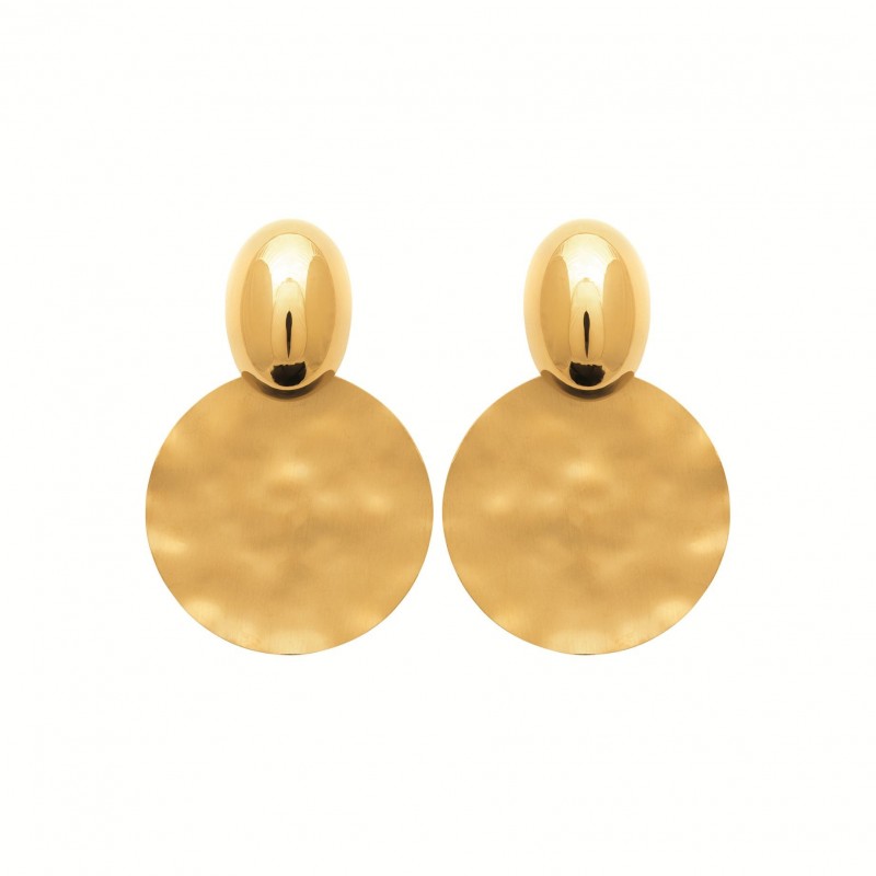 Boucles d'oreilles Coque de Nacre Acier doré 3122209