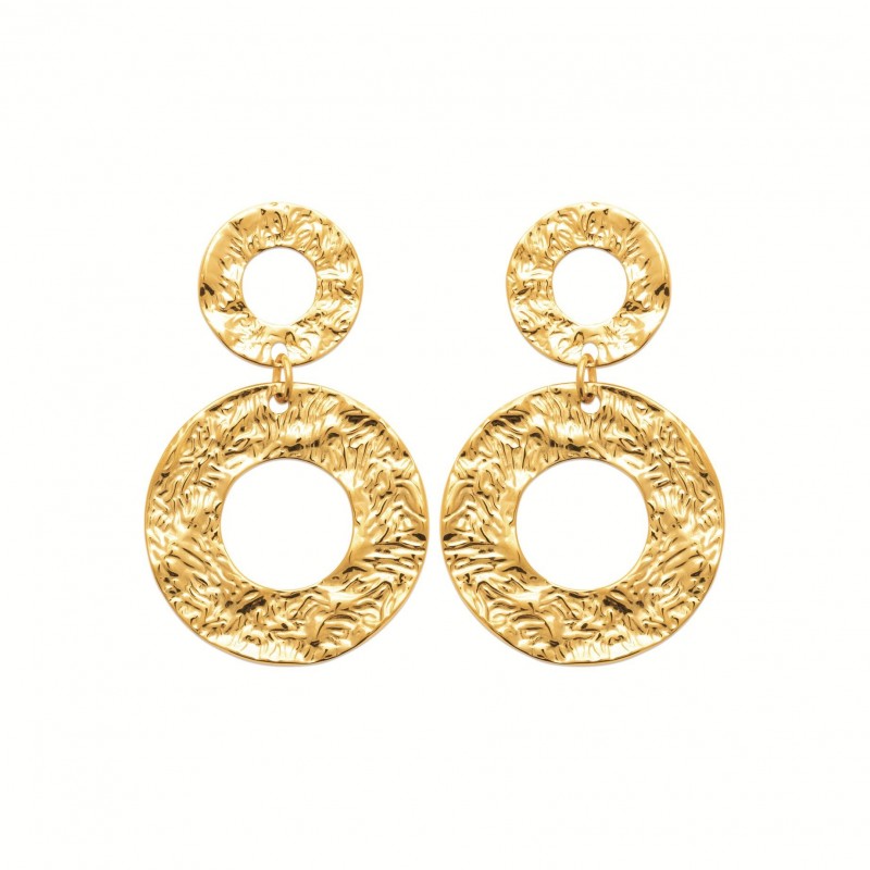 Boucles d'oreilles Coque de Nacre Acier doré 3122109