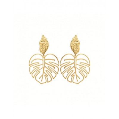 Boucles d'oreilles Coque de Nacre Acier doré 3121509