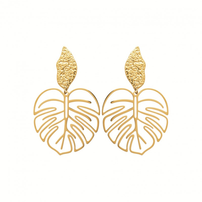Boucles d'oreilles Coque de Nacre Acier doré 3121509