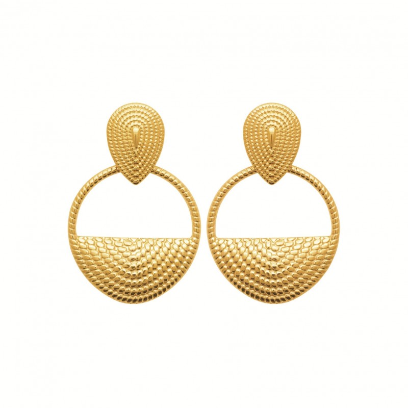 Boucles d'oreilles Coque de Nacre Acier doré 3121109