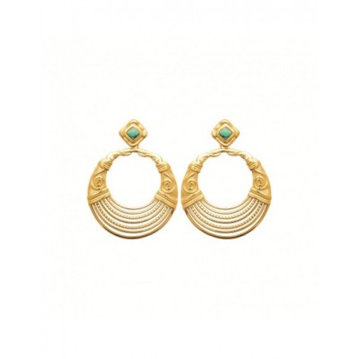 Boucles d'oreilles Coque de Nacre Acier doré 3121009
