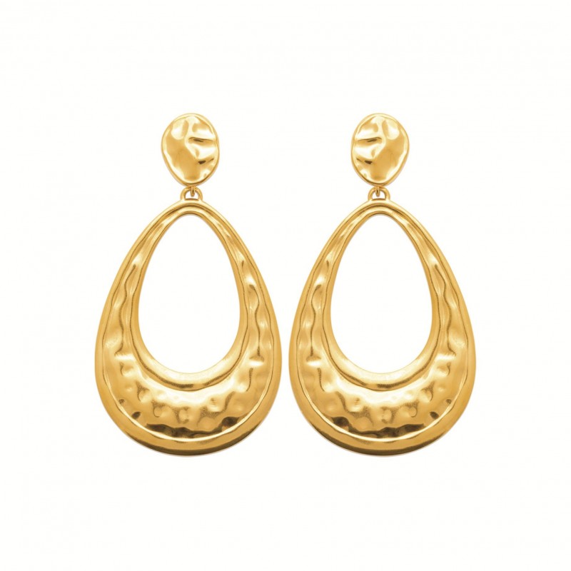 Boucles d'oreilles Coque de Nacre Acier doré 3120909