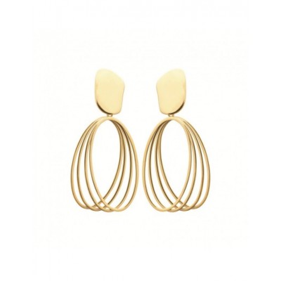 Boucles d'oreilles Coque de Nacre Acier doré 3120409