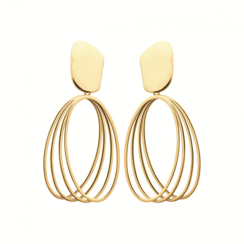 Boucles d'oreilles Coque de Nacre Acier doré 3120409