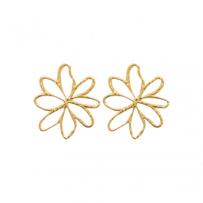 Boucles d'oreilles Coque de Nacre Acier doré 3117409