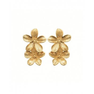 Boucles d'oreilles Coque de Nacre Acier doré 3115609