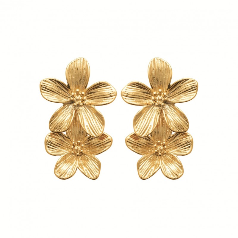 Boucles d'oreilles Coque de Nacre Acier doré 3115609