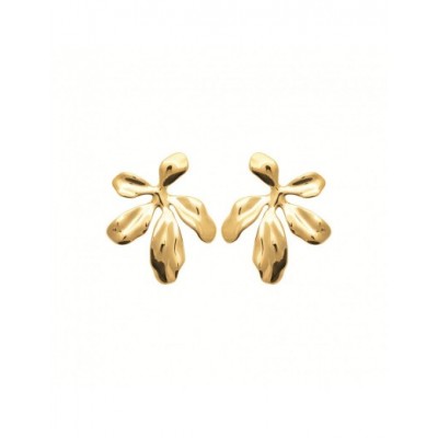 Boucles d'oreilles Coque de Nacre Acier doré 3115309