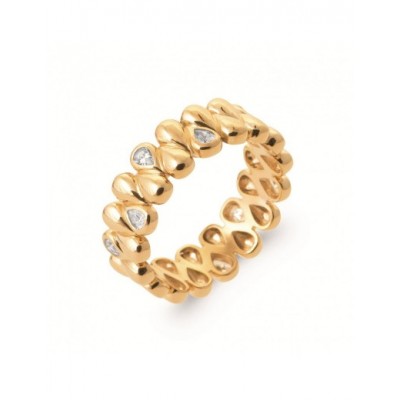 Bague Coque de Nacre Plaqué Or 750 et Oxydes de zirconium 2997010