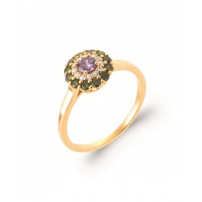 Bague Coque de Nacre Plaqué Or 750 et Oxydes de zirconium 2996750