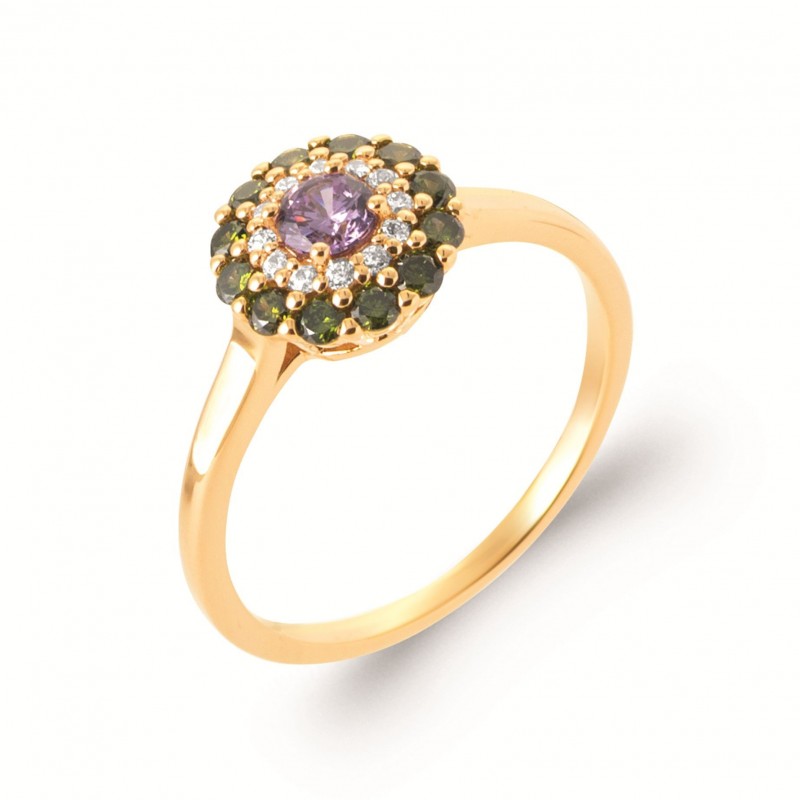 Bague Coque de Nacre Plaqué Or 750 et Oxydes de zirconium 2996750