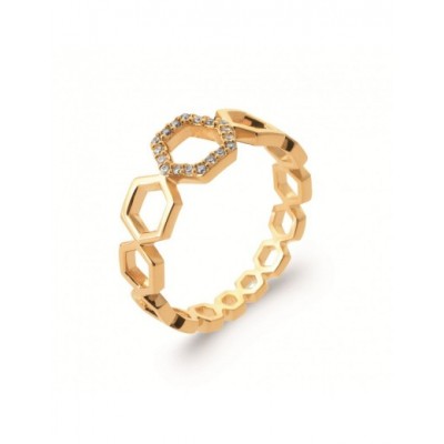 Bague Coque de Nacre Plaqué Or 750 et Oxydes de zirconium 2996510
