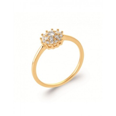 Bague Coque de Nacre Plaqué Or 750 et Oxydes de zirconium 2993510