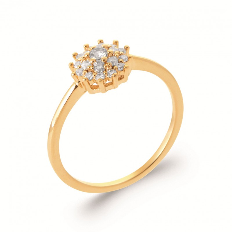 Bague Coque de Nacre Plaqué Or 750 et Oxydes de zirconium 2993510