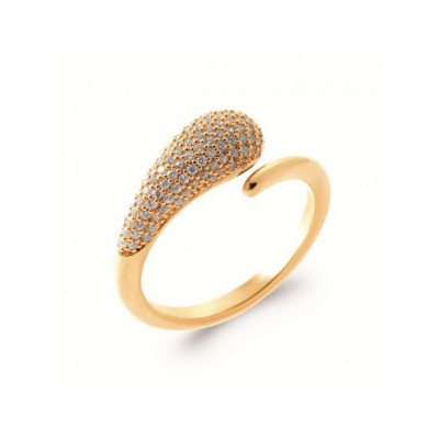 Bague Coque de Nacre Plaqué Or 750 et Oxydes de zirconium 2992410
