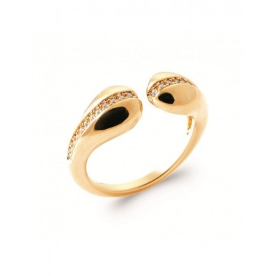 Bague Coque de Nacre Plaqué Or 750 et Oxydes de zirconium 2992110