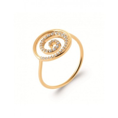 Bague Coque de Nacre Plaqué Or 750 et Oxydes de zirconium 2990610