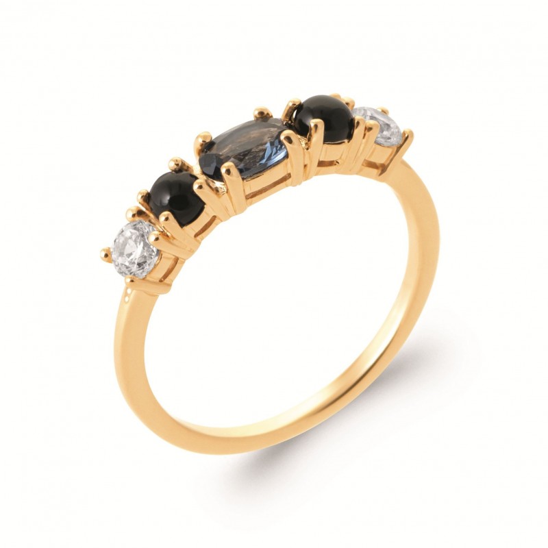 Bague Coque de Nacre Plaqué Or 750 et Oxydes de zirconium 2987307