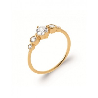 Bague Coque de Nacre Plaqué Or 750 et Oxydes de zirconium 2987210