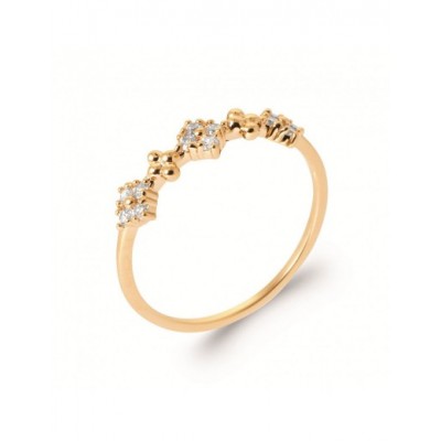 Bague Coque de Nacre Plaqué Or 750 et Oxydes de zirconium 2986810
