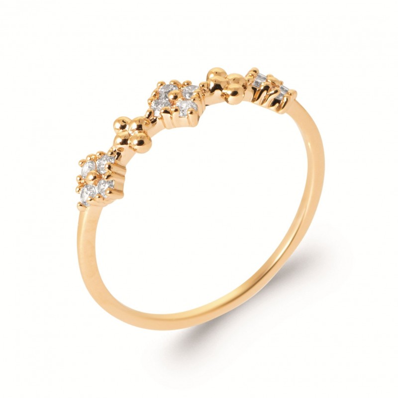 Bague Coque de Nacre Plaqué Or 750 et Oxydes de zirconium 2986810
