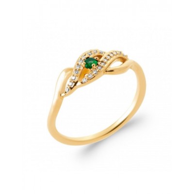 Bague Coque de Nacre Plaqué Or 750 et Oxydes de zirconium 2985950
