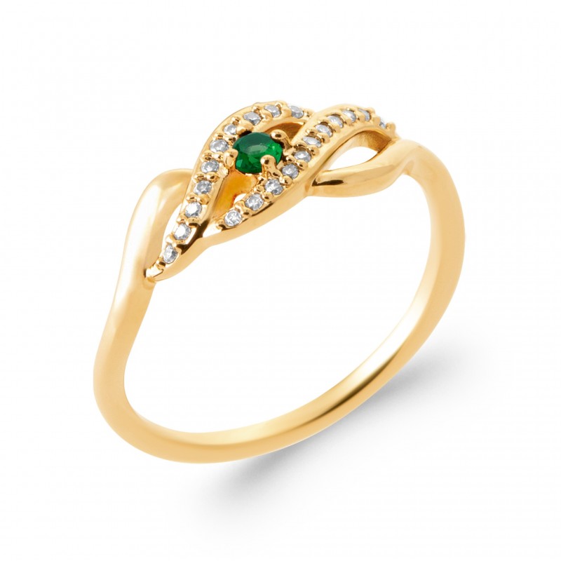 Bague Coque de Nacre Plaqué Or 750 et Oxydes de zirconium 2985950