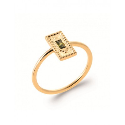 Bague Coque de Nacre Plaqué Or 750 et Oxydes de zirconium 2985650