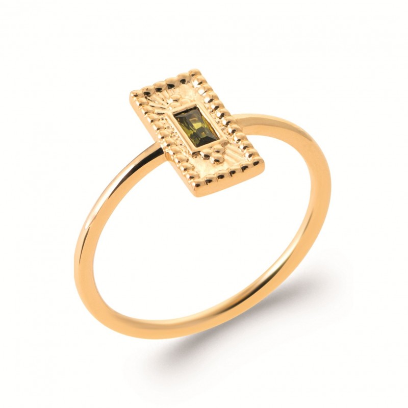 Bague Coque de Nacre Plaqué Or 750 et Oxydes de zirconium 2985650