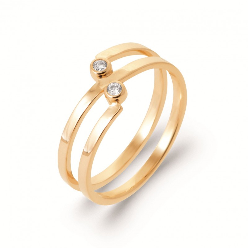 Bague Coque de Nacre Plaqué Or et pierre 2974110