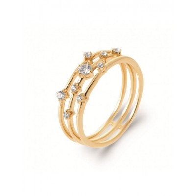 Bague Coque de Nacre Plaqué Or 750 et Oxydes de zirconium 2970210