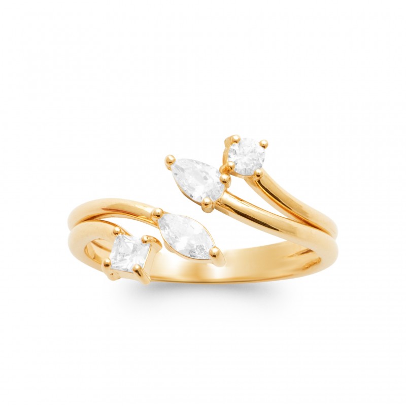 Bague Coque de Nacre Plaqué Or et pierre 2966010