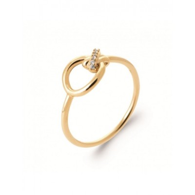 Bague Coque de Nacre Plaqué Or 750 et Oxydes de zirconium 2965210