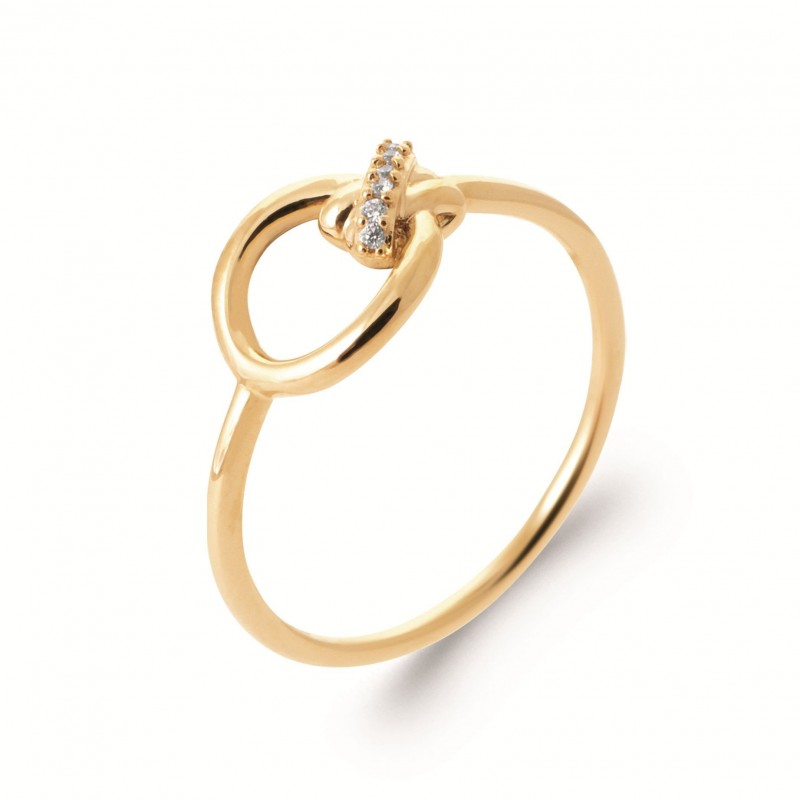 Bague Coque de Nacre Plaqué Or 750 et Oxydes de zirconium 2965210