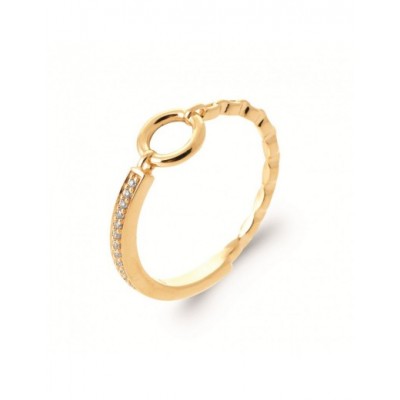 Bague Coque de Nacre Plaqué Or 750 et Oxydes de zirconium 2965110