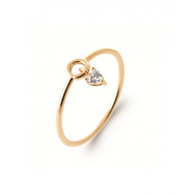 Bague Coque de Nacre Plaqué Or 750 et Oxydes de zirconium 2963510