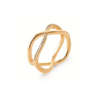 Bague Coque de Nacre Plaqué Or 750 et Oxydes de zirconium 2962210