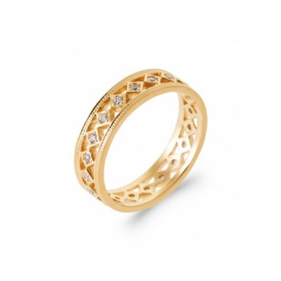 Bague Coque de Nacre Plaqué Or 750 et Oxyde de zirconium 2961010