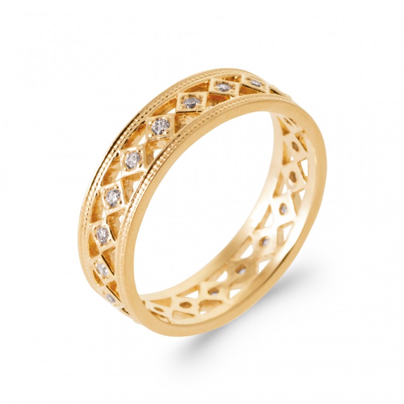 Bague Coque de Nacre Plaqué Or 750 et Oxyde de zirconium 2961010
